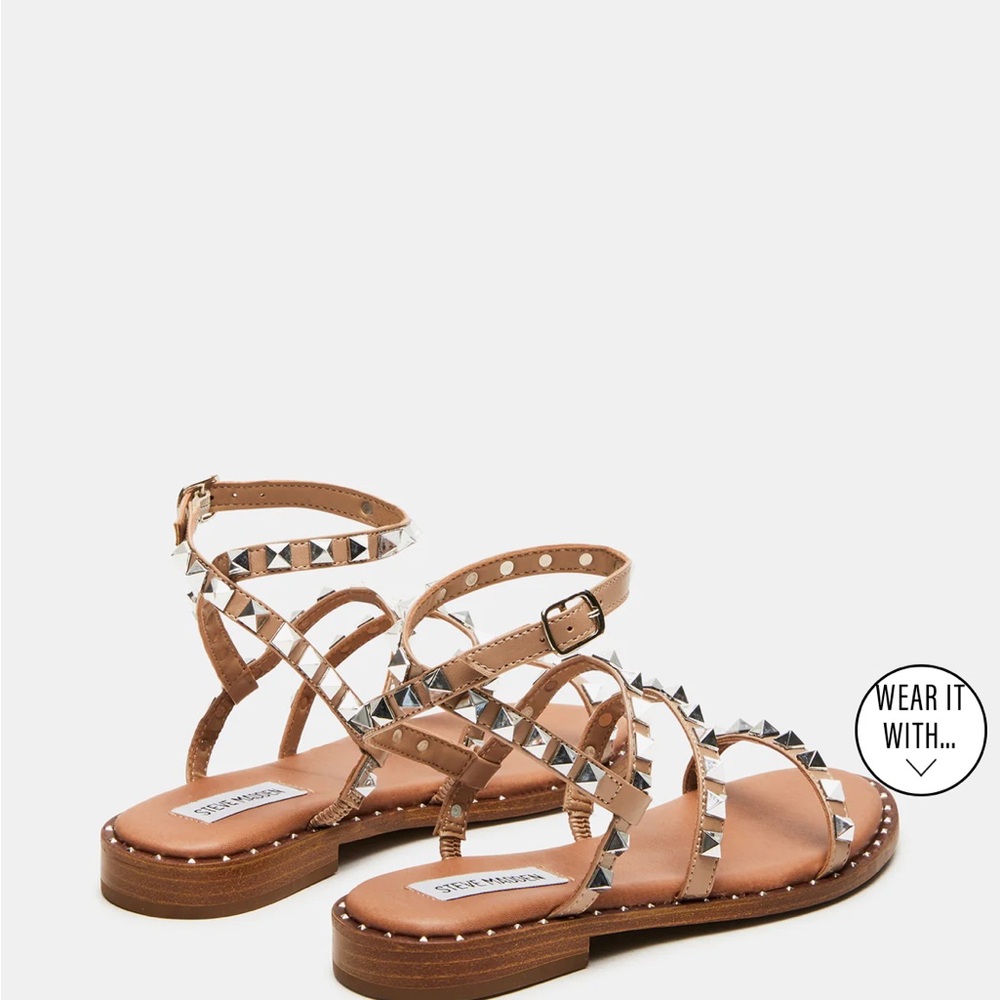 Steve Madden Tan Gladiator Sandals with Studded Straps